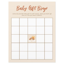Neutral Baby Gift Bingo Baby shower spel