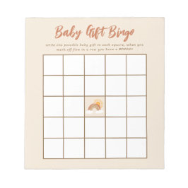 Neutral Baby Gift Bingo Baby shower spel Notitieblok
