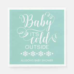 Neutral Baby Het is koud buiten Baby shower servet