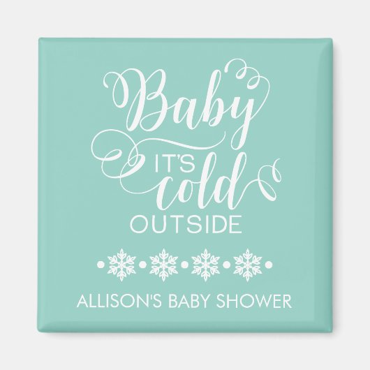 Neutral Baby Het is koud buiten Douche Favor Magne Magneet (Voorkant)