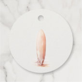 Neutral Baby On Board Surfboard Baby Shower Bedankjes Labels (Achterkant)