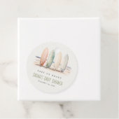 Neutral Baby On Board Surfboard Baby Shower Bedankjes Labels (In situ)