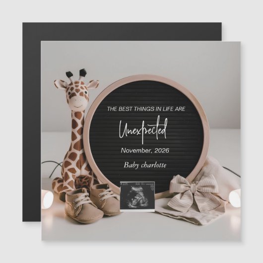 Neutral Baby Reveal Pregnancy announcement card (Voorkant / Achterkant)