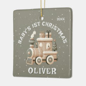 Neutral Baby’s 1st Christmas Train Keepsake Keramisch Ornament (Links)