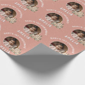 Neutral Baby’s 1st Christmas Train Keepsake Photo Cadeaupapier (Hoek)