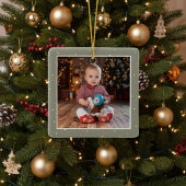 Neutral Baby’s 1st Christmas Train Keepsake Photo Keramisch Ornament