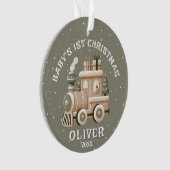 Neutral Baby’s 1st Christmas Train Keepsake Photo Ornament (voorkant)