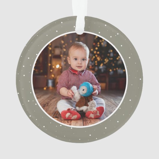 Neutral Baby’s 1st Christmas Train Keepsake Photo Ornament (achterkant)