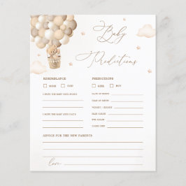 Neutral Baby shower voorspellingen en advies spel