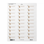 Neutral Barly Wait Teddy Bear Baby shower Adres Etiket (Full Sheet)