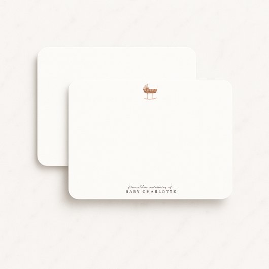 Neutral Bassinet Nursery Note Card Kaart