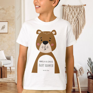 Neutral Bear Baby Shower Keepsake Outfit T-shirt