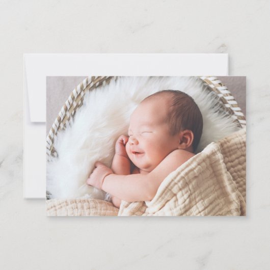 Neutral Bearly Wait Baby shower bedankkaart (Achterkant)