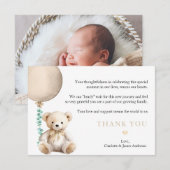 Neutral Bearly Wait Baby shower bedankkaart (Voorkant / Achterkant)