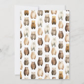 Neutral Bearly Wait Teddy Bear-Baby shower Kaart (Achterkant)