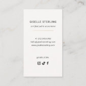 Neutral Beige Accountant CPA Minimal Modern Visitekaartje (Achterkant)