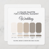 Neutral Beige and Cream Wedding Color Palette Card Kaart (Voorkant / Achterkant)