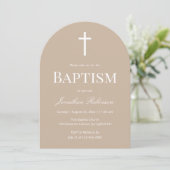 Neutral Beige Arch Baptism  Kaart (Staand voorkant)
