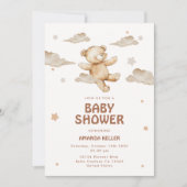 Neutral Beige Beer Baby shower Invitation Kaart (Voorkant)