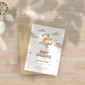 Neutral Beige Beer Baby shower Invitation Kaart