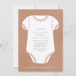 Neutral Beige Bodysuit minimalistisch Baby shower Kaart