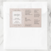 Neutral Beige Bohemian Logo 4OZ Cosmetic Bottle Rechthoekige Sticker (Tas)