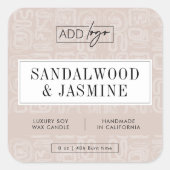 Neutral Beige Boho Aesthetic Candle Product Label (Voorkant)