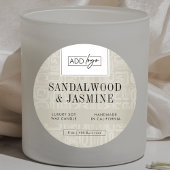 Neutral Beige Boho Logo Candle Jar Lid Ronde Sticker