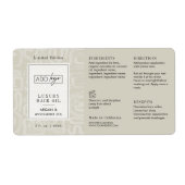 Neutral Beige Boho Pattern Logo 2OZ Dropper Bottle Etiket (Voorkant)