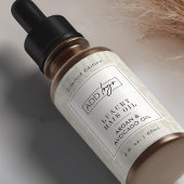 Neutral Beige Boho Pattern Logo 2OZ Dropper Bottle Etiket