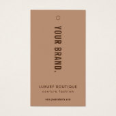 Neutral Beige Boho Style Kledinglabel Hang Label Visitekaartje (Voorkant)