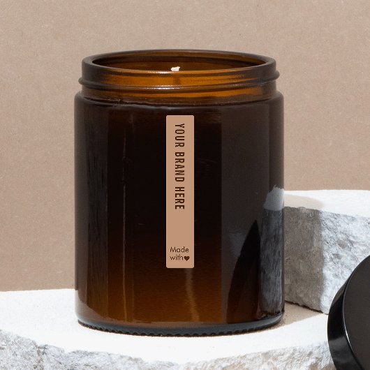 Neutral Beige Boho Tamper Proof Skinny Waterproof Labels