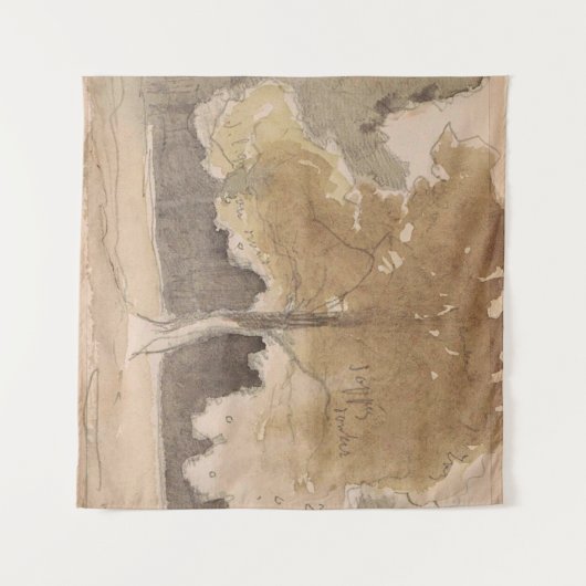 Neutral beige  boomschets wandkleed (Voorkant (horizontaal))