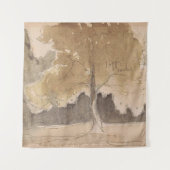 Neutral beige  boomschets wandkleed (Voorkant)