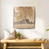 Neutral beige  boomschets wandkleed