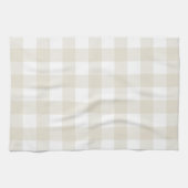 Neutral Beige Buffalo Check Plaid Rustic Farmhouse Theedoek (Horizontaal)