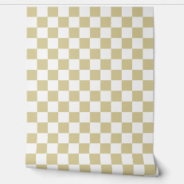 Neutral Beige Checkered Wallpaper | Modern Nursery Behang