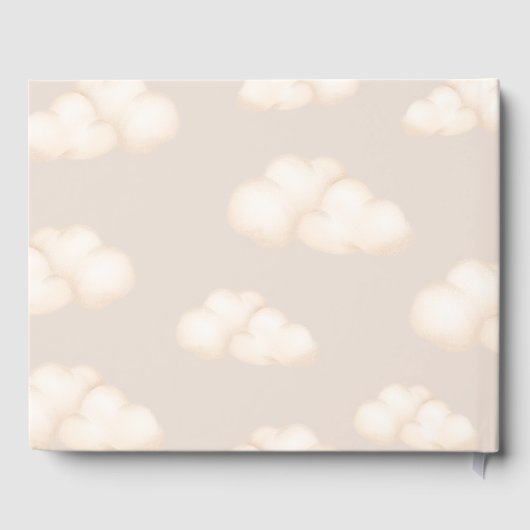 Neutral Beige Cloud 9-Baby shower Gastenboek (Achterkant)