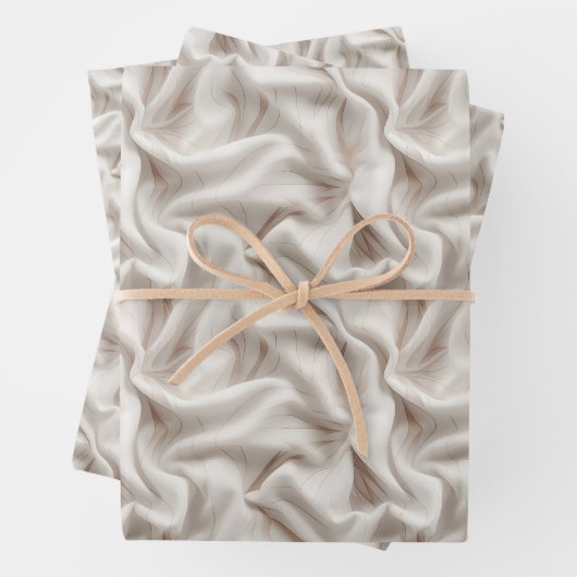 Neutral Beige, Cream & Ivory Wrapping Paper Sheets (In situ)