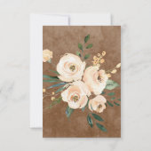 Neutral Beige Floral Boho Brown RSVP Kaartje (Achterkant)