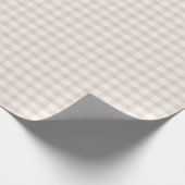 Neutral Beige Gingham Holiday Cadeaupapier (Hoek)