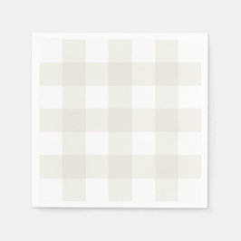 Neutral Beige Gingham Napkins Servet
