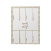 Neutral Beige Gingham Plaid Weekly Planner Notitie Notitieblok (Linkerzijde)