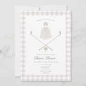 Neutral Beige Golf thema baby shower uitnodiging (Voorkant)