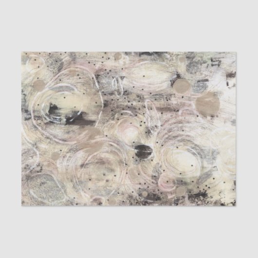 Neutral Beige Gray Abstract Decoupage Tissue Paper Tissuepapier (Voorkant)
