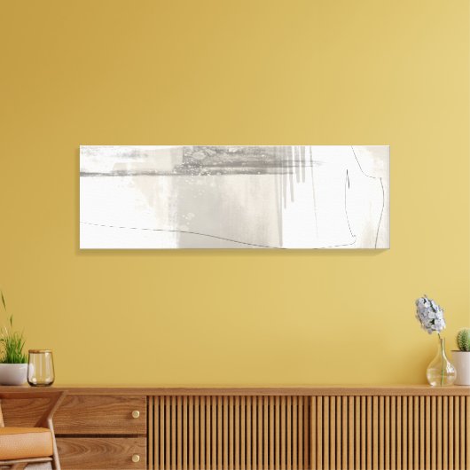 Neutral Beige Gray Modern Minimalist Abstract Canvas Afdruk (Insitu (Woonkamer))