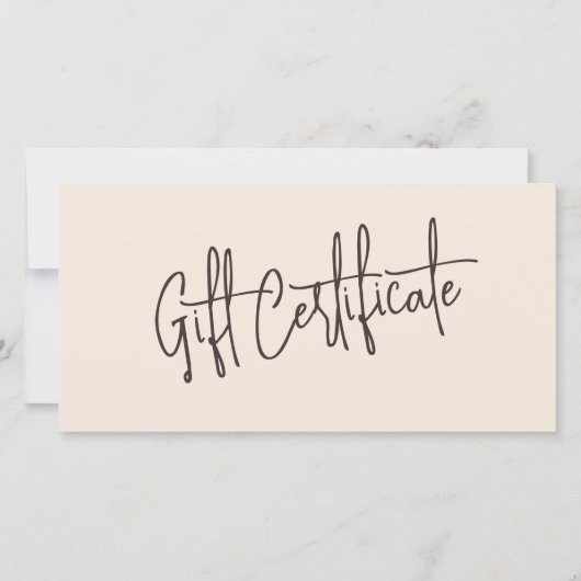 Neutral Beige Hair Salon Logo Gift Certificates (Voorkant)