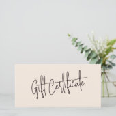 Neutral Beige Hair Salon Logo Gift Certificates (Staand voorkant)