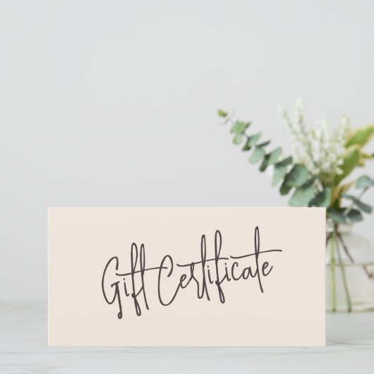Neutral Beige Hair Salon Logo Gift Certificates (Staand voorkant)