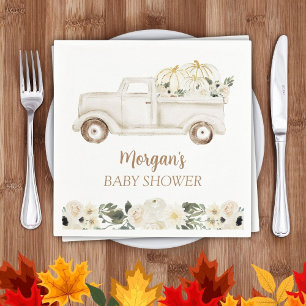 Neutral Beige Kleine Pompoen Schattige Baby shower Servet